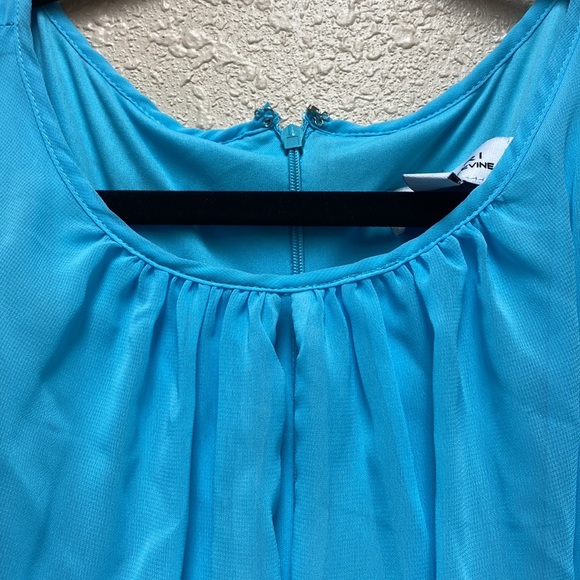 Tahari NWT Sky Blue Spring Summer Sleeveless Maxi Tiered dress Woman’s size 12 - Picture 6 of 8